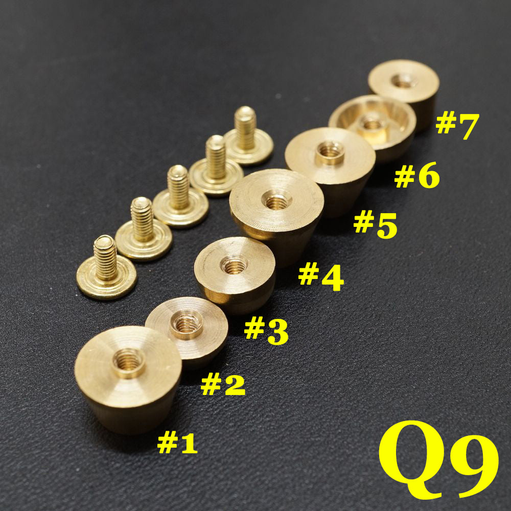 20 piezas de remaches para equipaje con tornillos de latón macizo para manualidades de cuero, accesorios tipo punk para clavos