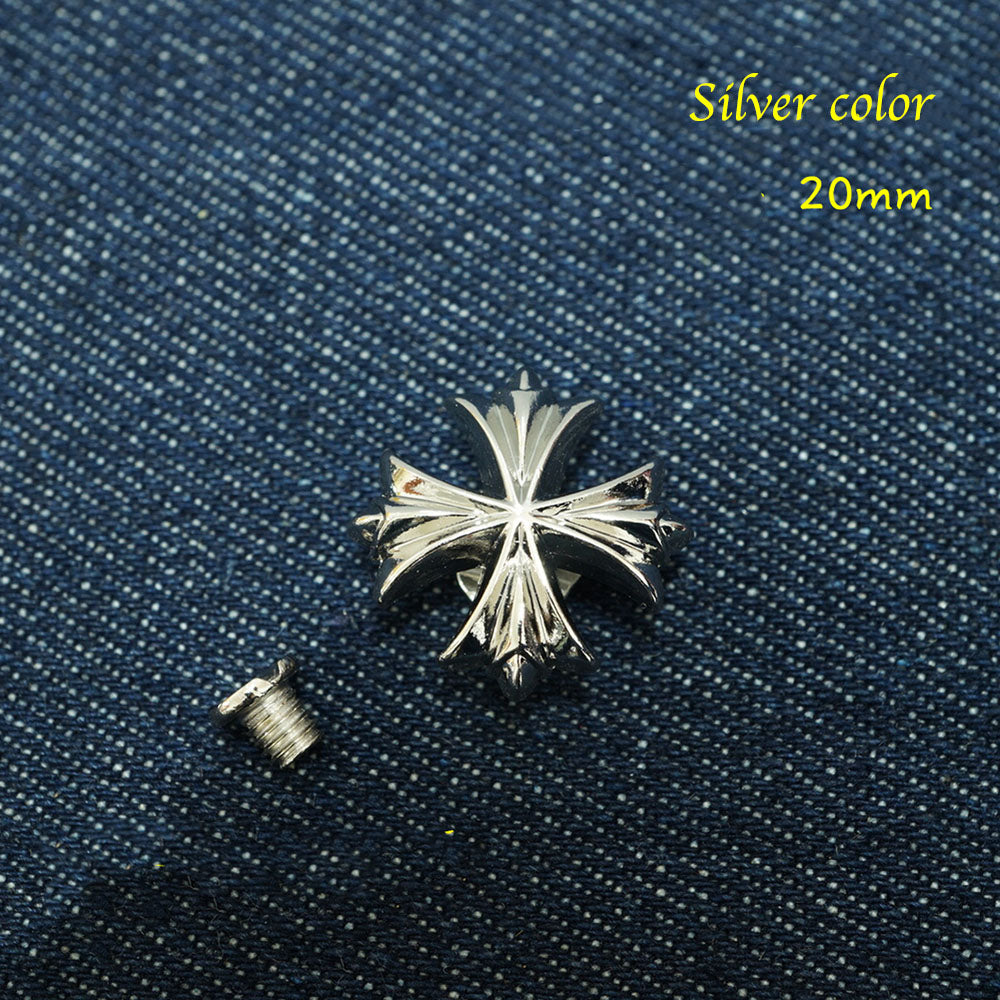 Leather Craft Fleur-de-lis Rivet Stud Punk Screw Back Conchos Decor alloy