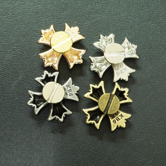 Leather Craft Fleur-de-lis Rivet Stud Punk Screw Back Conchos Decor alloy