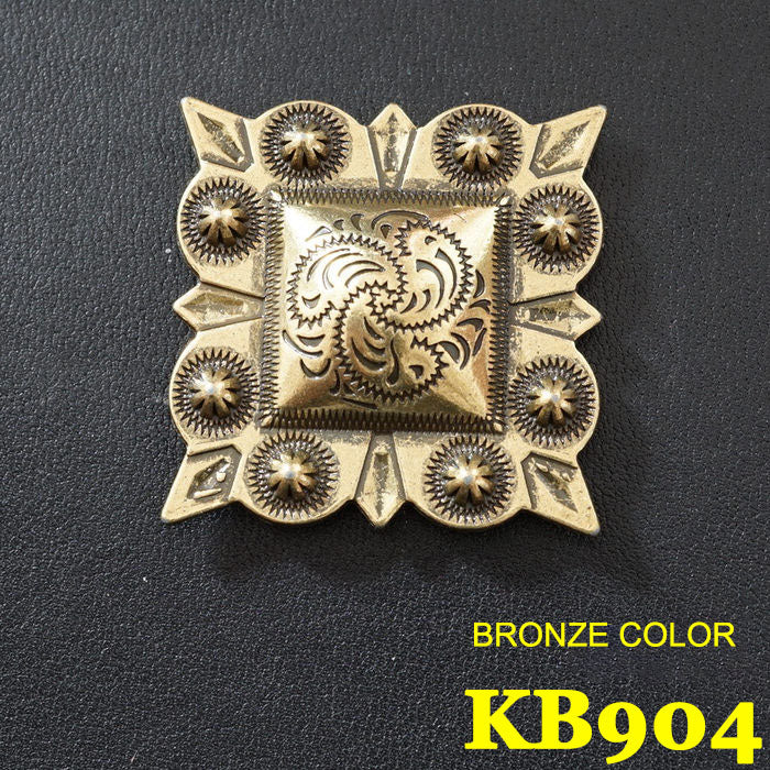 Square carving alloy button Leather Craft Rivet Stud Wallet bag Decor KB904