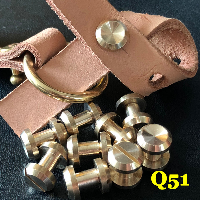 20 piezas de cartera de cuero artesanal, cinturón de latón macizo, tornillo cóncavo, remache de clavo DIY
