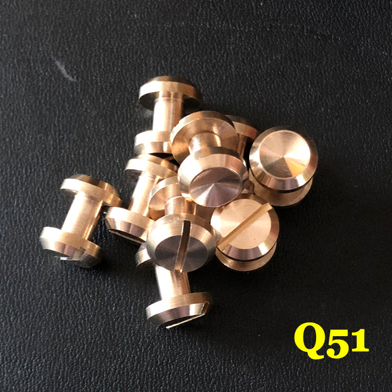 20 piezas de cartera de cuero artesanal, cinturón de latón macizo, tornillo cóncavo, remache de clavo DIY