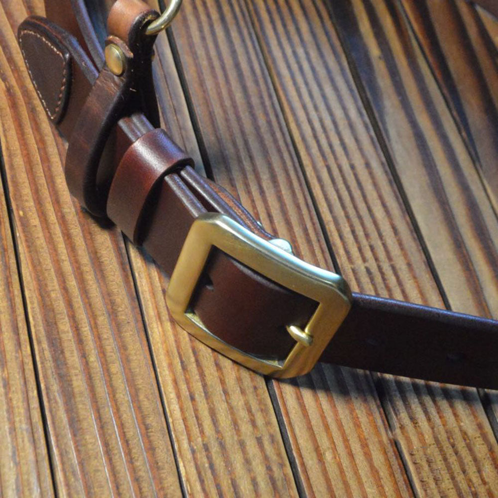 Handcraft Thicken Saddle Leather Craft Genuine Cowhide Durable Belt Brass Buckle