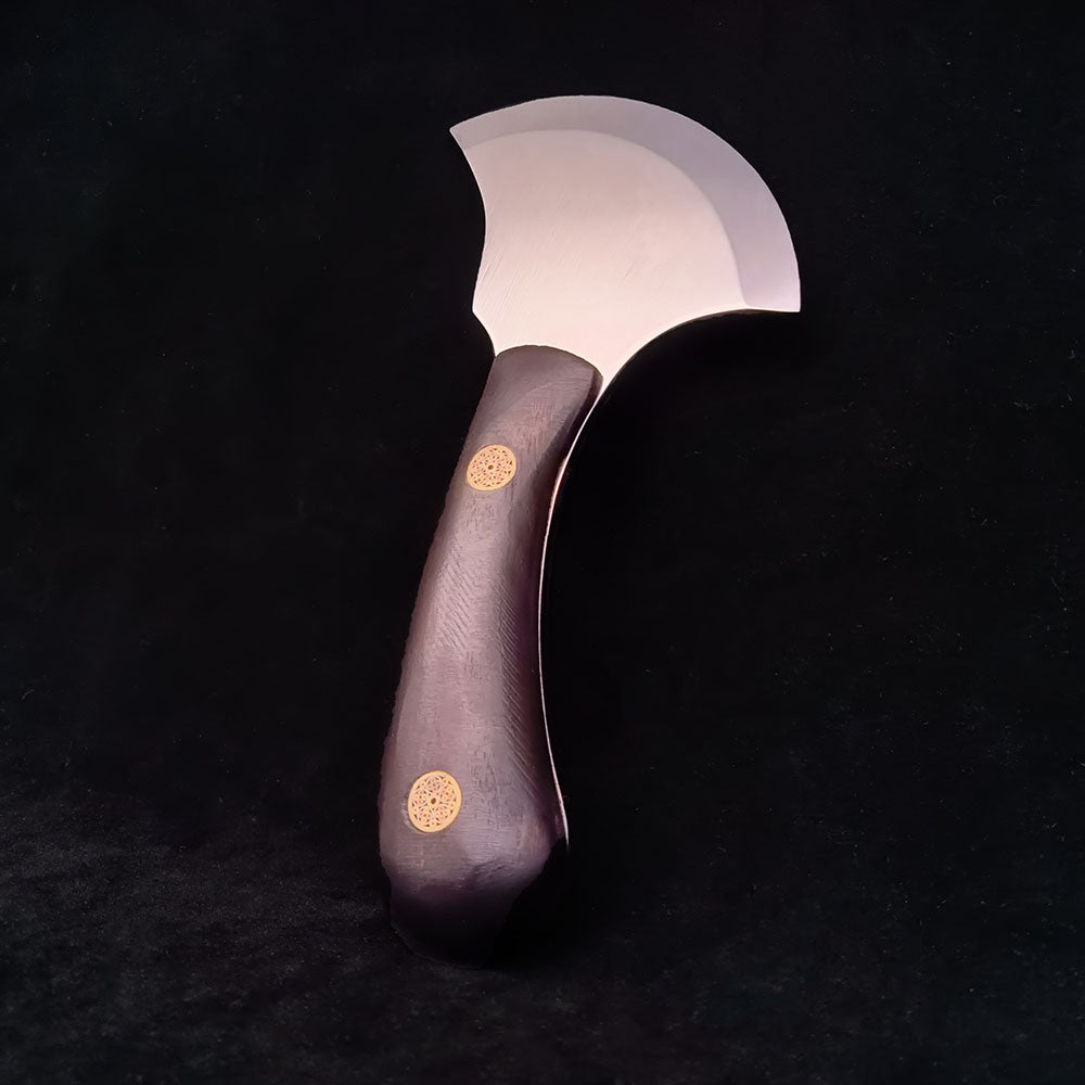 Leather craft High Carbon Steel Kinfe Round Head Cutter Skiving Ebony Wood Tools
