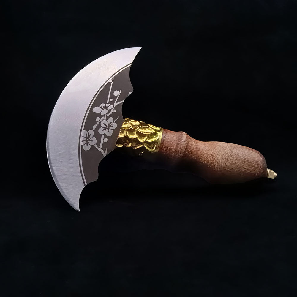 Geschmiedetes Halbmond-Rundhäutemesser, Lederhandwerksschneider, Schneidwerkzeug