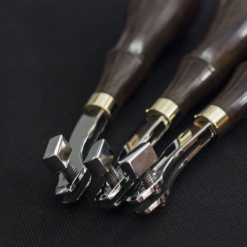 Leather Carft Adjustable Stitch Line Creaser Press Edge Groover Tools Walnut