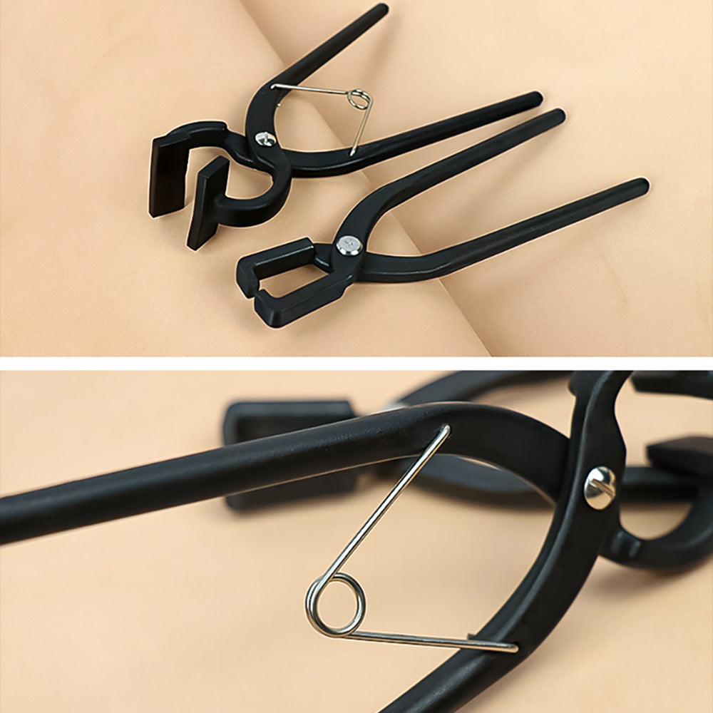 Leather Craft Steel Pressurized Edge Glat Tongs Wide Mouth Press Flat Nose Plier