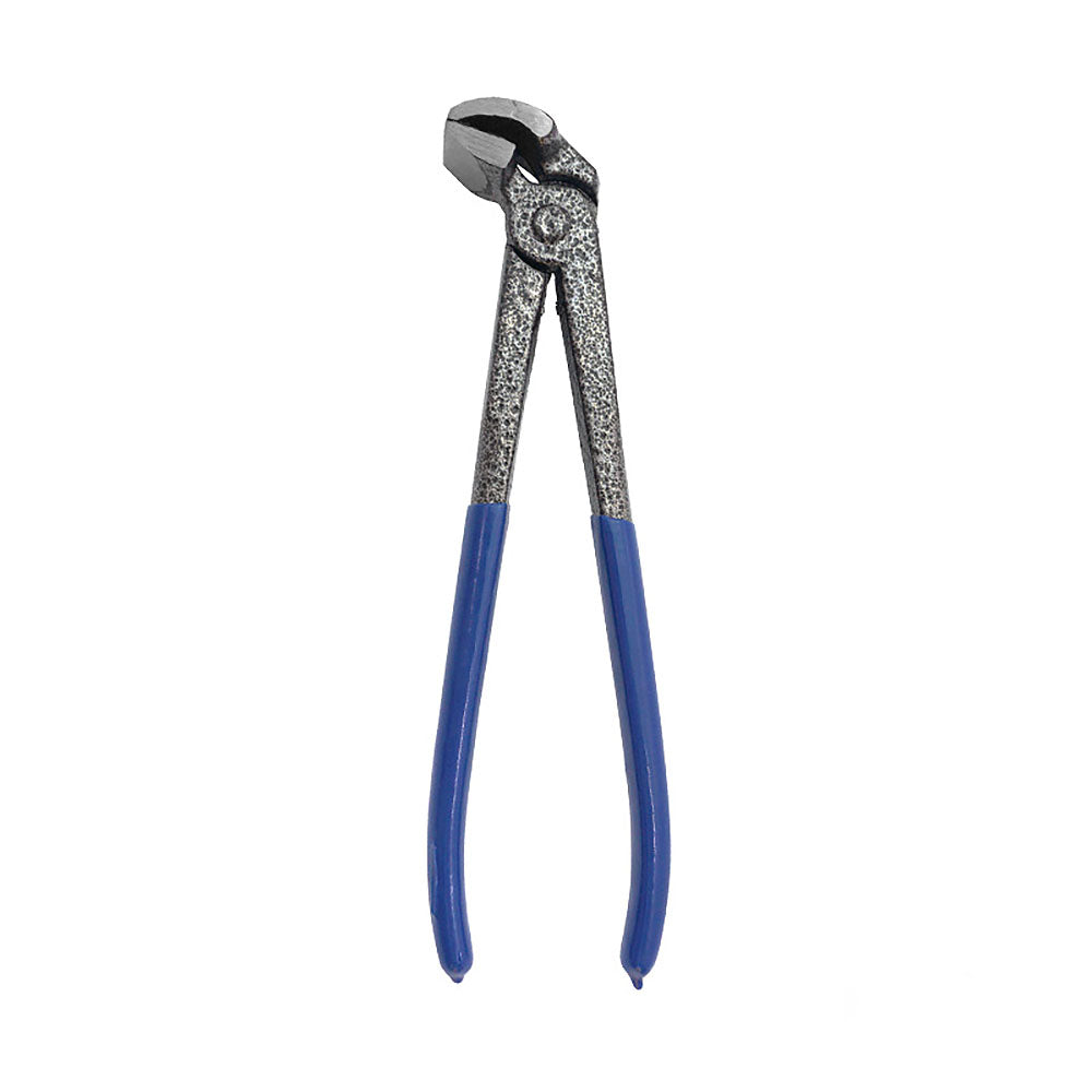 Pinzas de punta plana y boca ancha con borde presurizado de color azul para artesanía en cuero