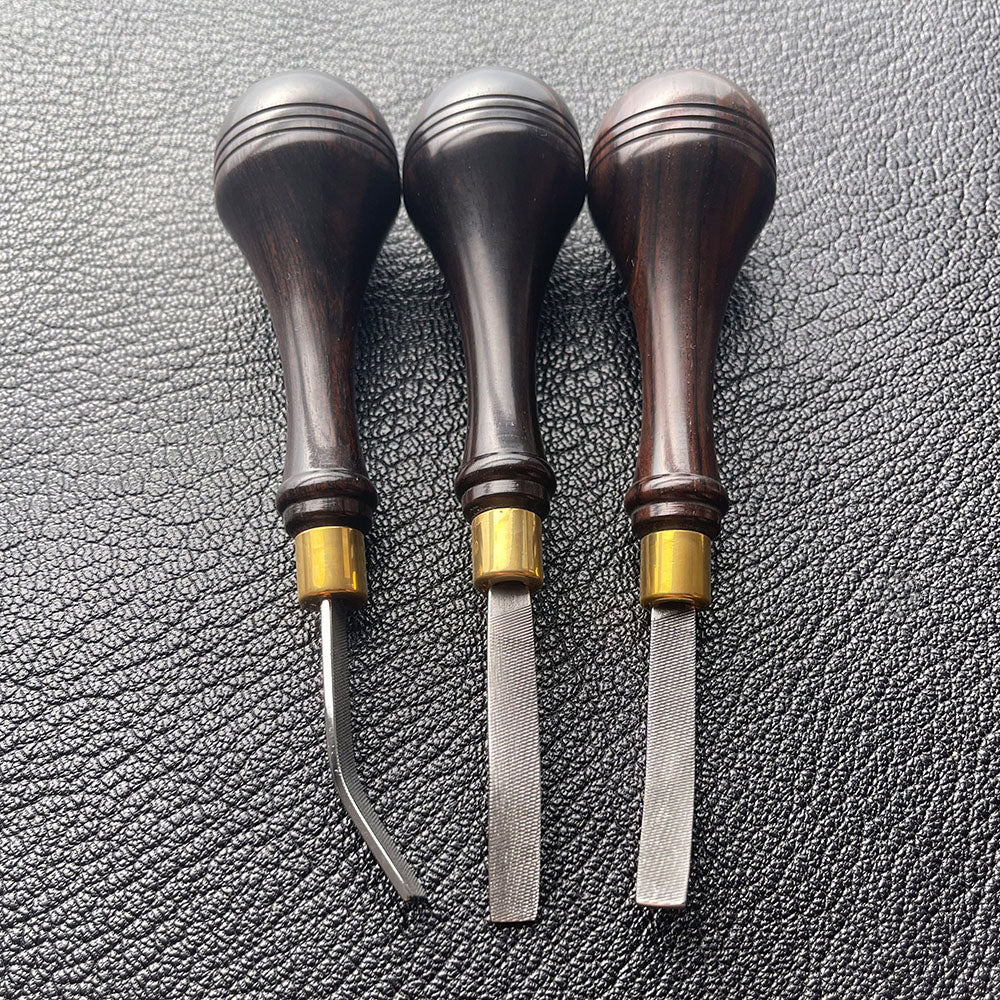 Leder Handwerk Rand Behandlung Oberfläche Polieren Grobe Datei Messer Holz Griff Werkzeug
