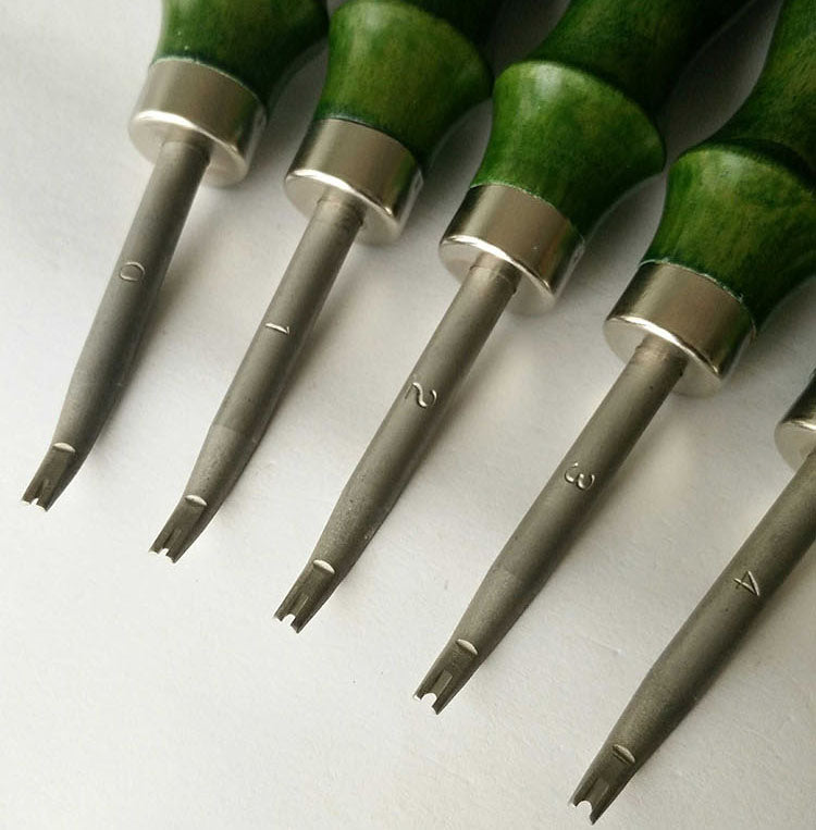 Herramienta para biselar y desbastar bordes de cuero con mango verde de calidad, 6 tipos