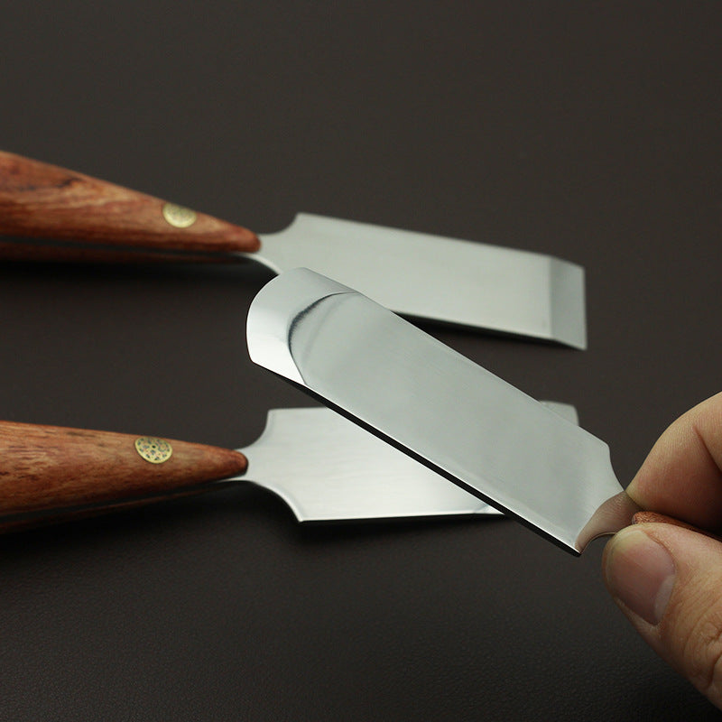 Leather Craft Edging Skiver M390 Steel Blade Rosewood Handle Cutting Knife DIY