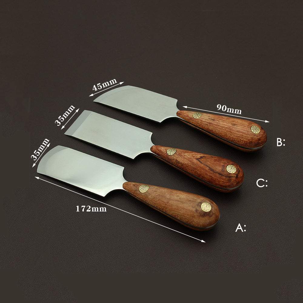 Leather Craft Edging Skiver M390 Steel Blade Rosewood Handle Cutting Knife DIY