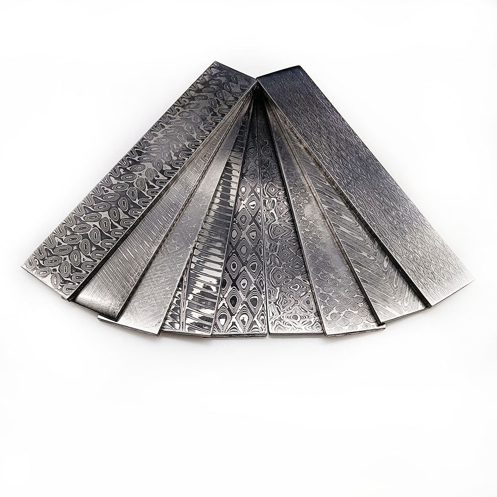 New Pattern Damascus Steel Billet Bar Blank Making Knife Blade Diy Material
