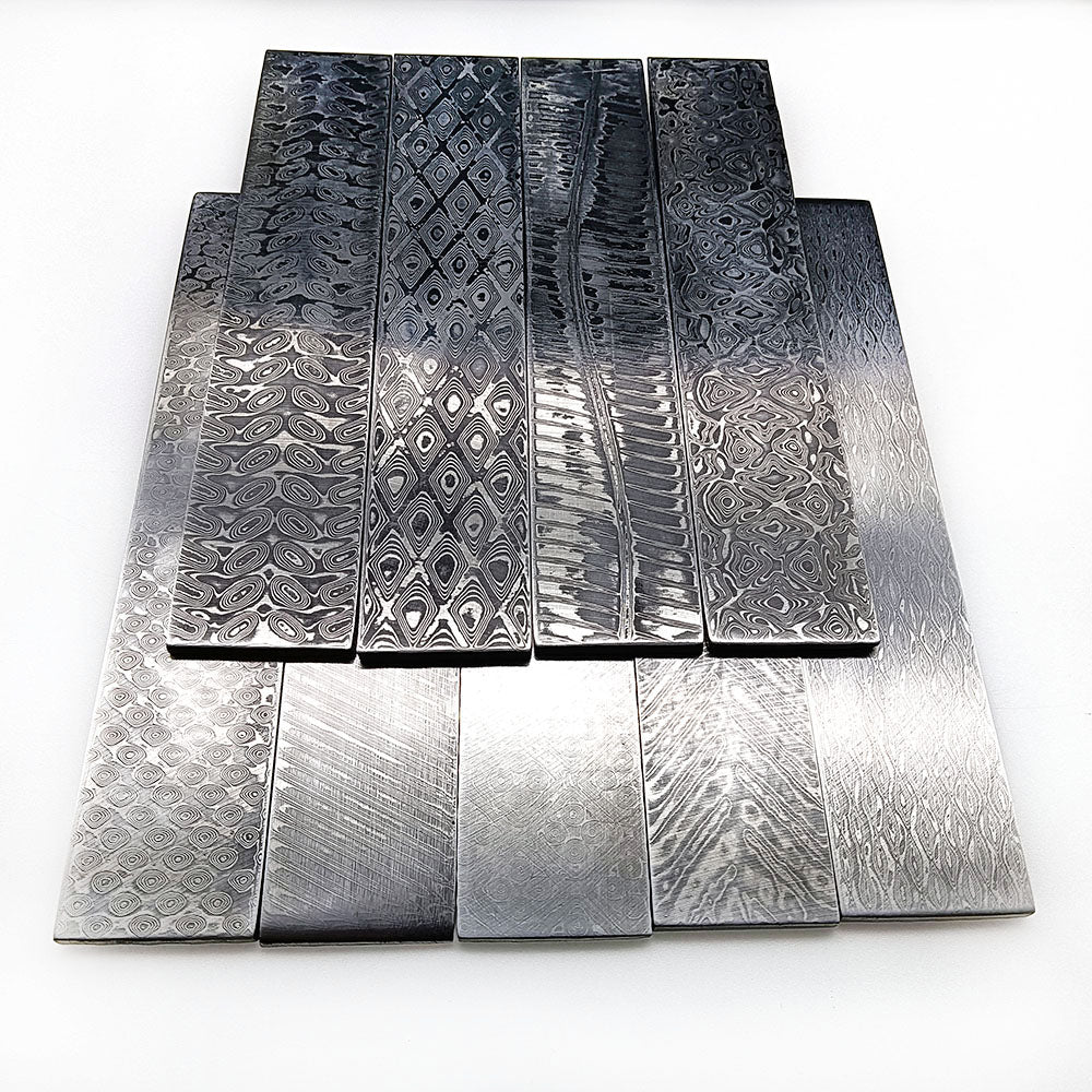New Pattern Damascus Steel Billet Bar Blank Making Knife Blade Diy Material