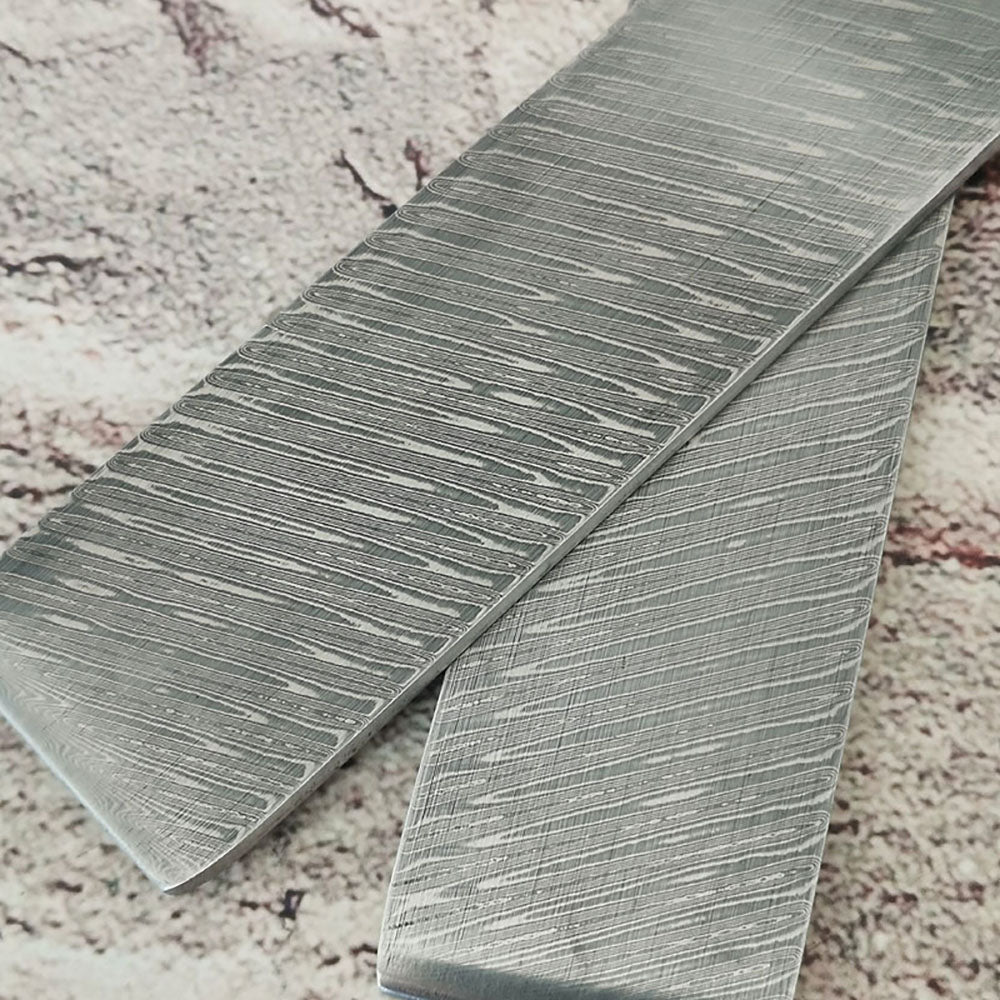 New Pattern Damascus Steel Billet Bar Blank Making Knife Blade Diy Material