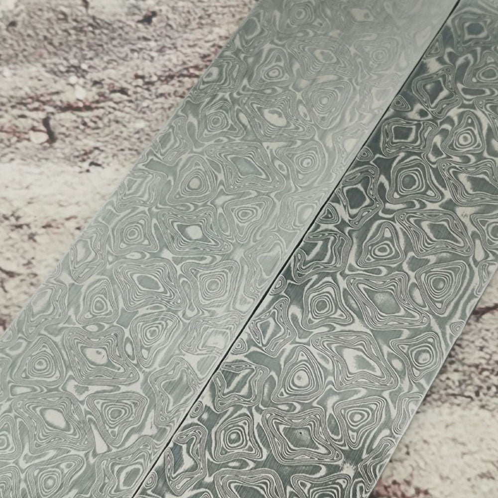 New Pattern Damascus Steel Billet Bar Blank Making Knife Blade Diy Material