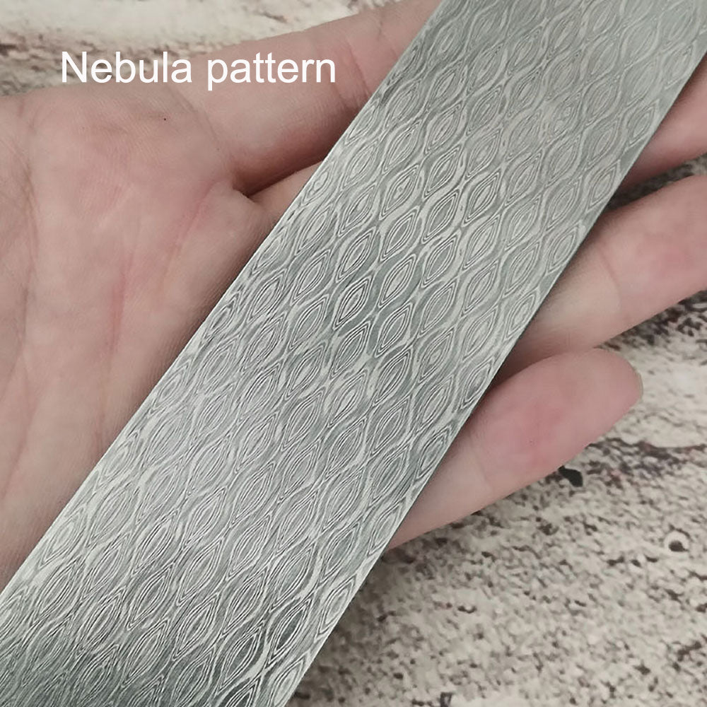 New Pattern Damascus Steel Billet Bar Blank Making Knife Blade Diy Material