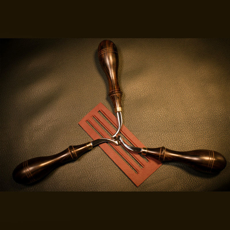 Custom made Quality African Blackwood handle Leather Craft Press Edge DIY Tool