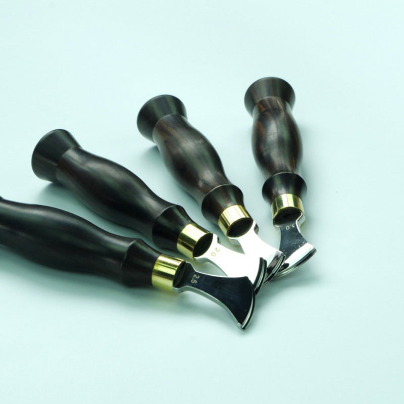 Leather Craft Stainless Steel Press Edge Sector Ebony Tool blackwood handle