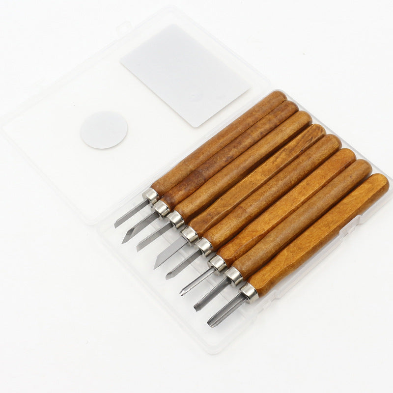 12pcs/Set Wood Carving Chisel turning SK2 Steel Tool Handles Woodworking Craft