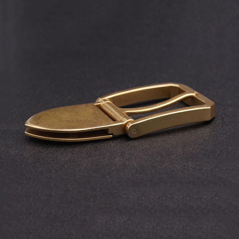 Polished Solid Brass Pin Belt Buckle for Men Dress Leatherwork Craft DIY 40mm