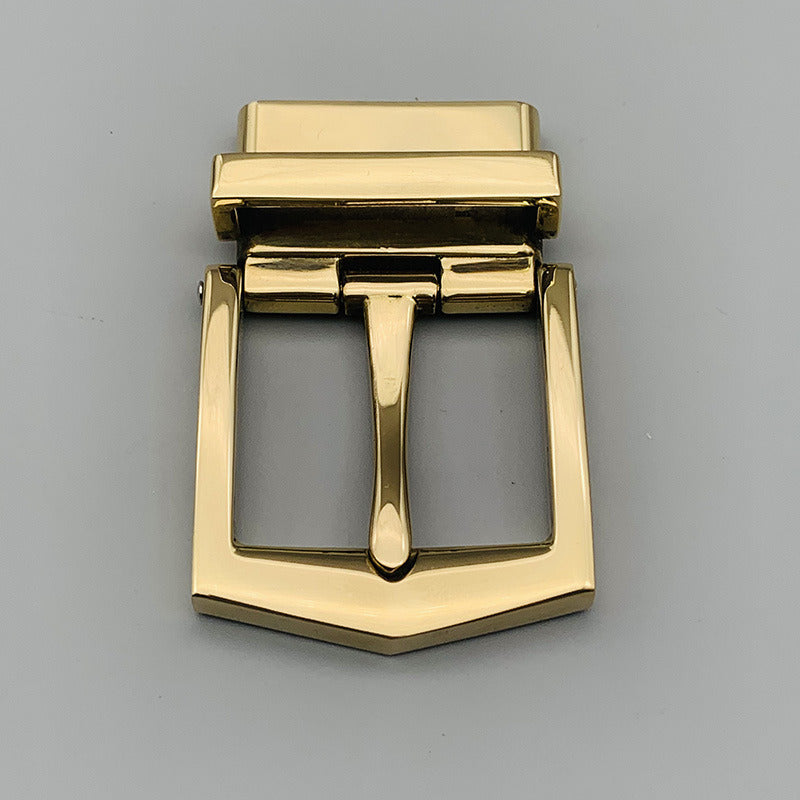 Polished Solid Brass Pin Rotatable Belt Buckle for Leatherwork Craft DIY 35mm