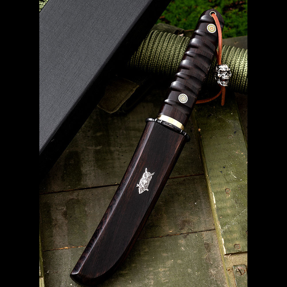 Hand Forged Japanese Style Damascus Fruit Knife Luxury Outdoor Camping Blade for Collection EDC Camping, Hunting, Self-defense Tactics, Practical Survival