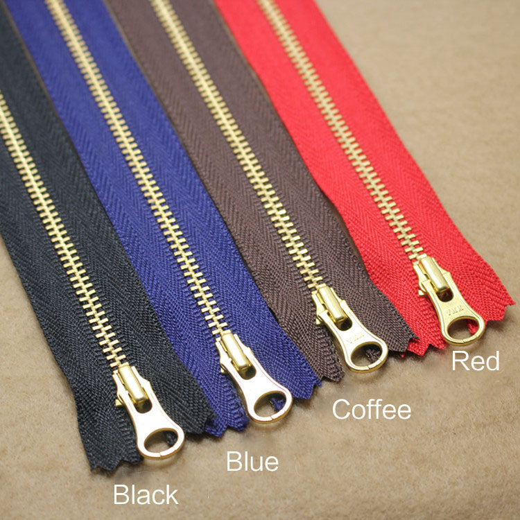 YKK NO 3# Brass Zip Zipper Closed End Metal Heavyweight Jacket Puller 20cm DIY