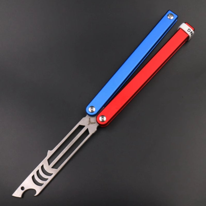 Mako V3 Aluminum Handle Balisong Style Bottle Opener - Bushings Pivot System, Unsharpened Butterfly Flip Tool for Bar Accessories