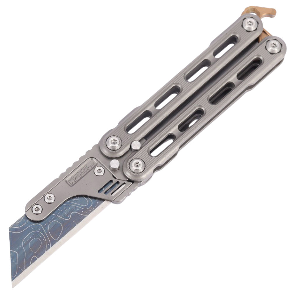 Titanium Practice Balisong Butterfly Trainer Folding Art Utility Knife bottle opener EDC Outdoor Toy