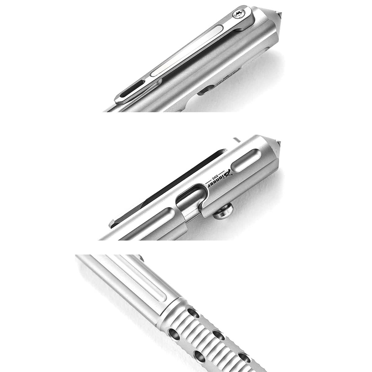 Colorful Baked Titanium Alloy Artistic Hollow Out Bolt Type Pen Outdoor EDC Gift