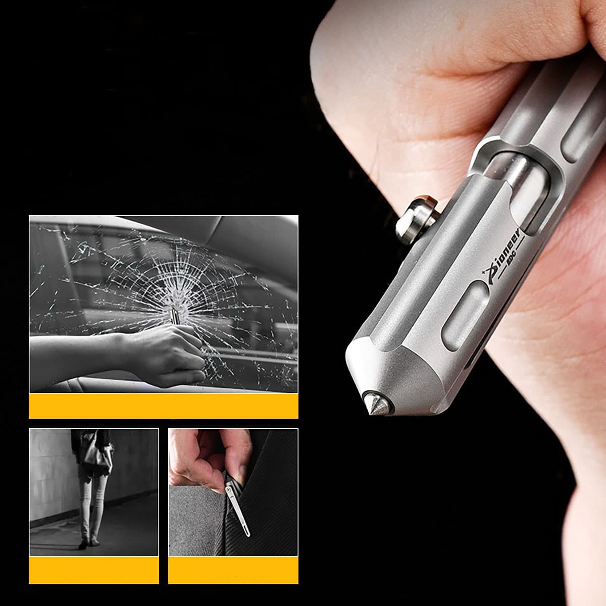 Colorful Baked Titanium Alloy Artistic Hollow Out Bolt Type Pen Outdoor EDC Gift