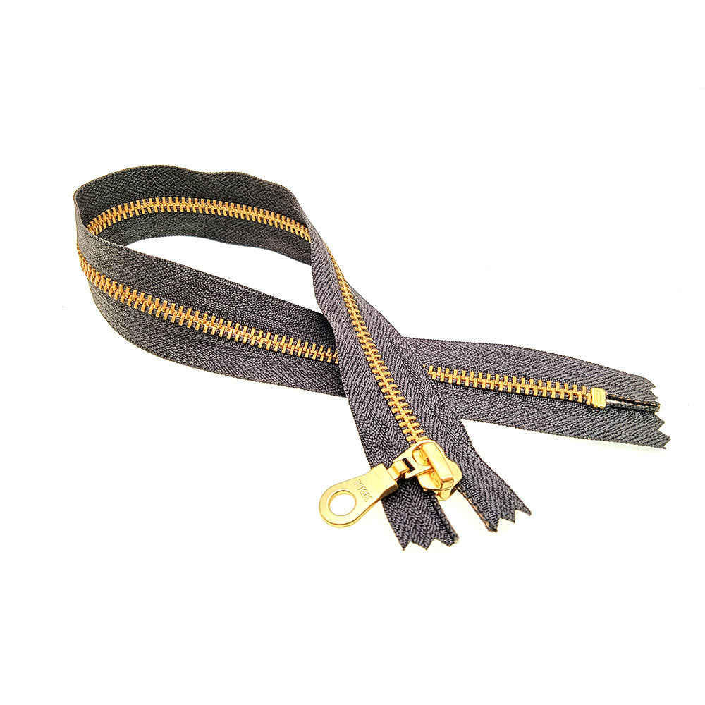 YKK NO 5# Brass Zip Zipper Closed End Metal Heavyweight Jacket Puller 40cm DIY