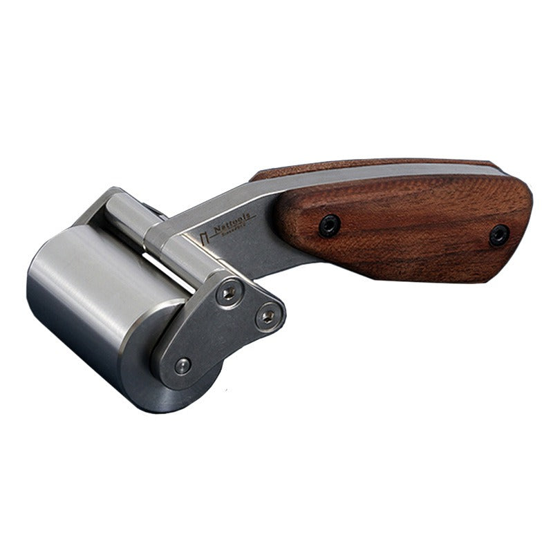 Leather Craft Press Crease Edges Tool Roller Glue Rolling Walnut Wood Handle DIY
