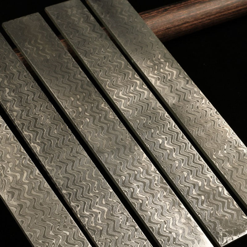 Barra de acero de Damasco duro sin relleno, hoja de cuchillo en blanco, material de bricolaje