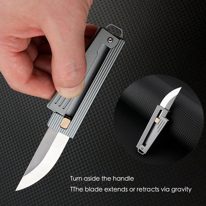D2 Steel Creative Gravity Knife Portable Keychain EDC Knife Decompression Toy