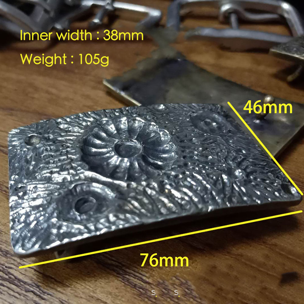Solid Brass Meteorite Crater Design Belt Buckle for Men Women Leather Craft DIY