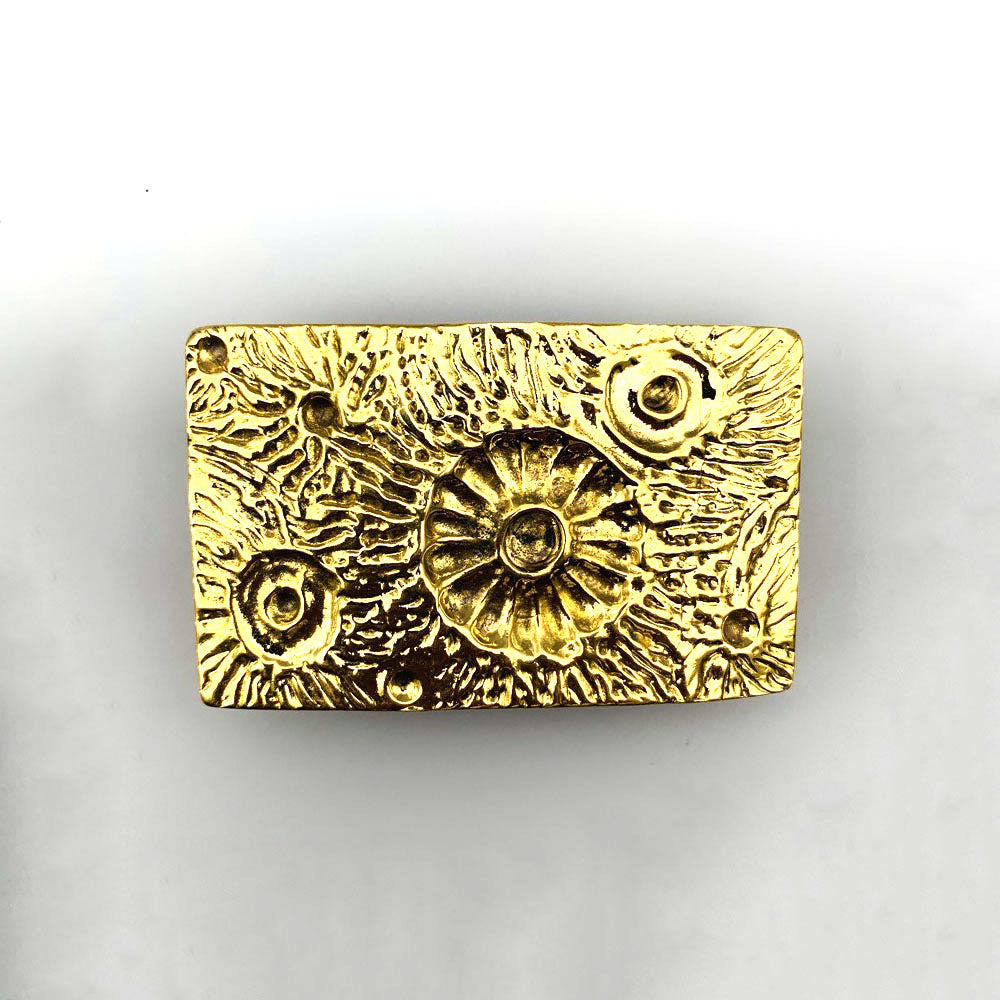 Solid Brass Meteorite Crater Design Belt Buckle for Men Women Leather Craft DIY