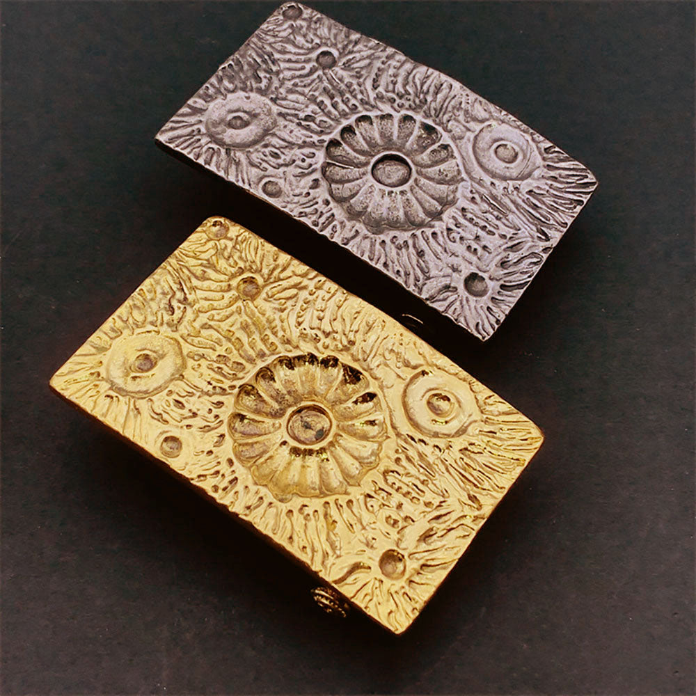 Solid Brass Meteorite Crater Design Belt Buckle for Men Women Leather Craft DIY
