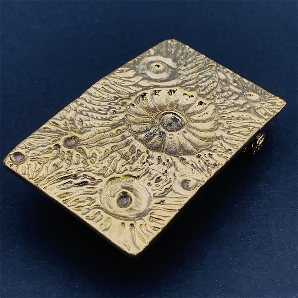 Solid Brass Meteorite Crater Design Belt Buckle for Men Women Leather Craft DIY