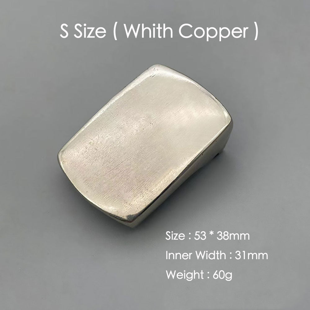 Retro Solid Brass/White Copper Simple Belt Buckle Leather Craft Hand Made DIY