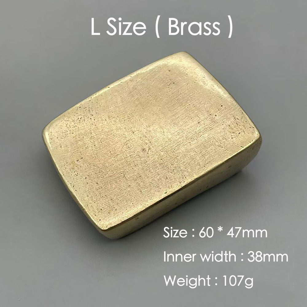 Retro Solid Brass/White Copper Simple Belt Buckle Leather Craft Hand Made DIY