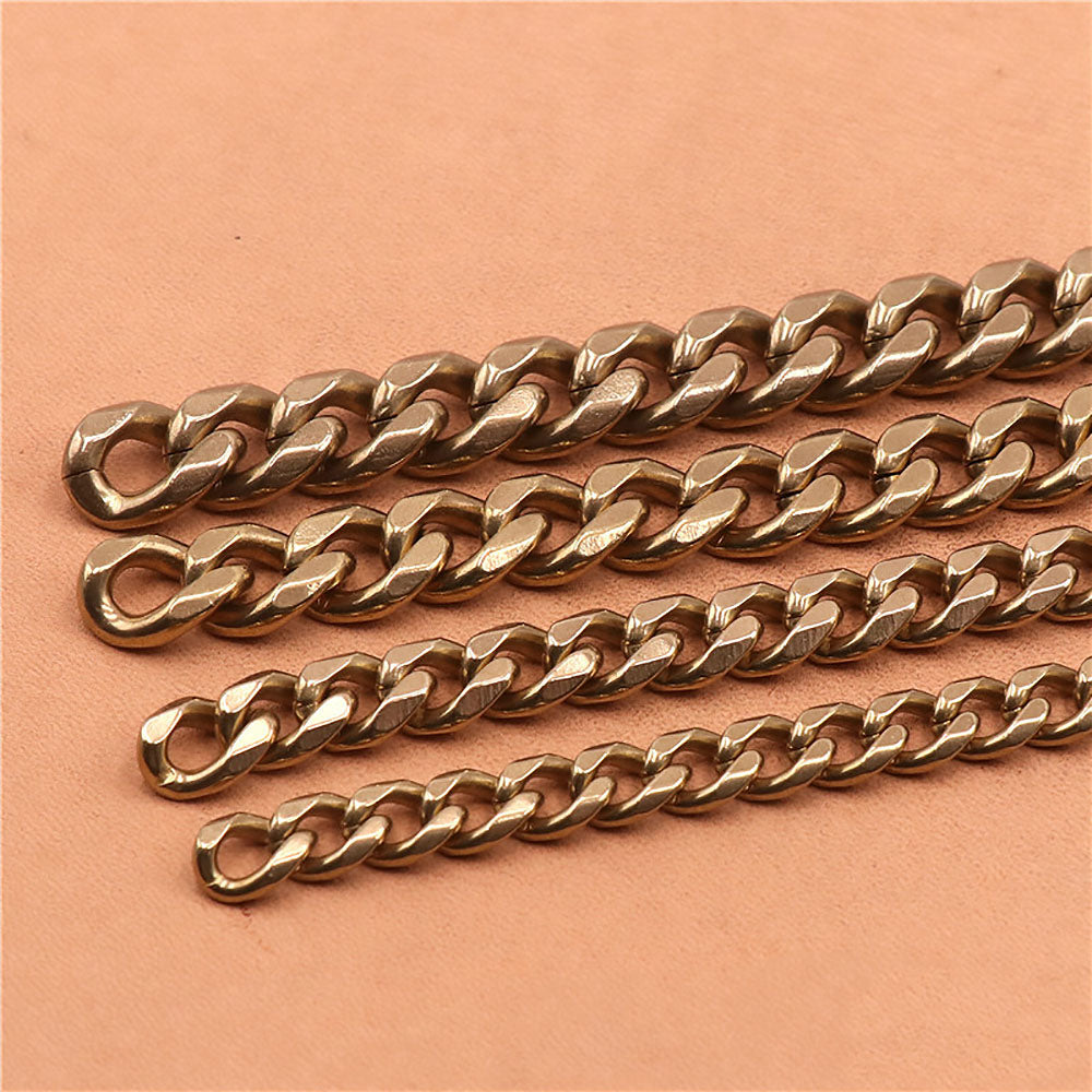 Solid Brass Flat Curb Chains Strap Handbag Purse replacement Accessories Key DIY