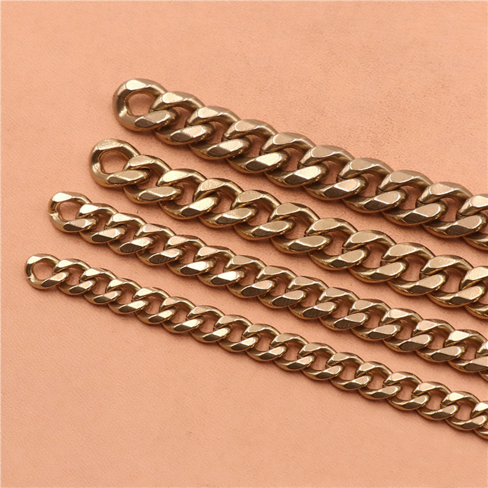 Solid Brass Flat Curb Chains Strap Handbag Purse replacement Accessories Key DIY