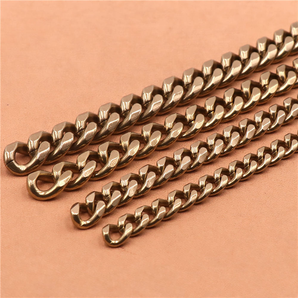 Solid Brass Flat Curb Chains Strap Handbag Purse replacement Accessories Key DIY