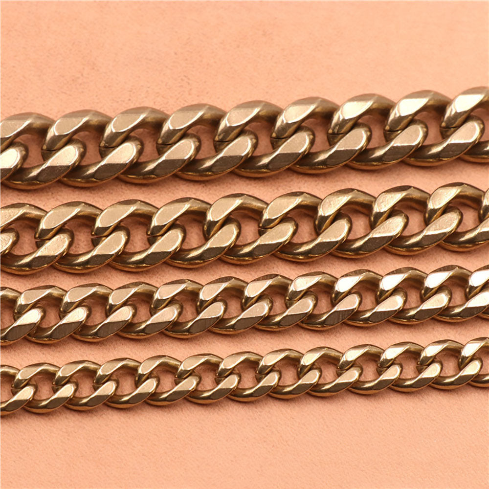 Solid Brass Flat Curb Chains Strap Handbag Purse replacement Accessories Key DIY