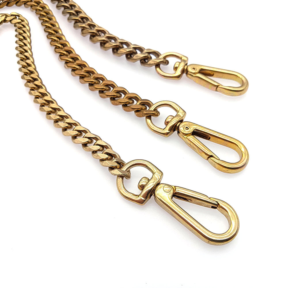 Solid Brass Flat Curb Key Chains Strap Handbag Purse replacement Accessories DIY