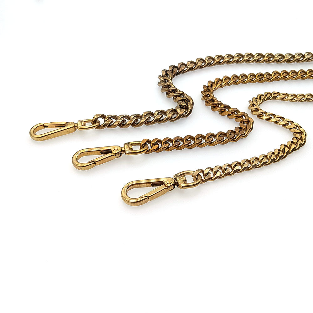 Solid Brass Flat Curb Key Chains Strap Handbag Purse replacement Accessories DIY