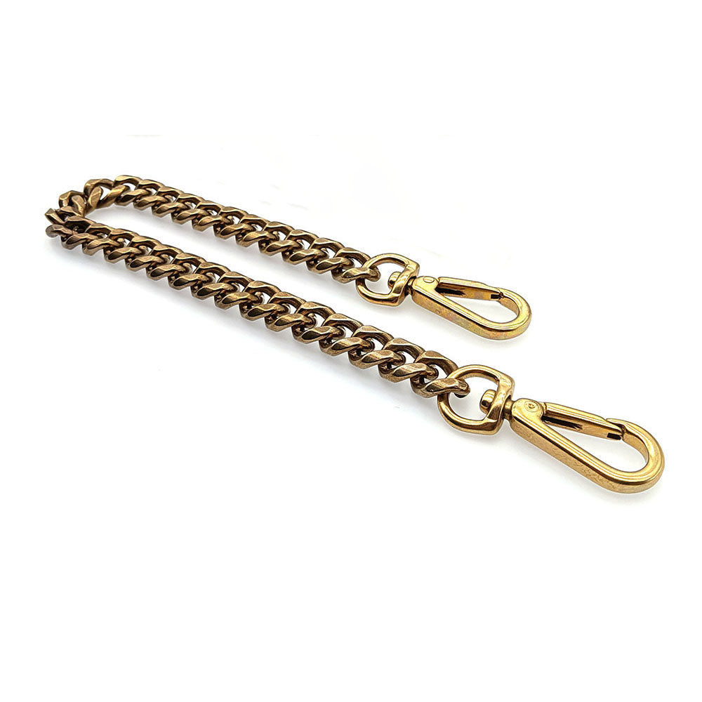 Solid Brass Flat Curb Key Chains Strap Handbag Purse replacement Accessories DIY