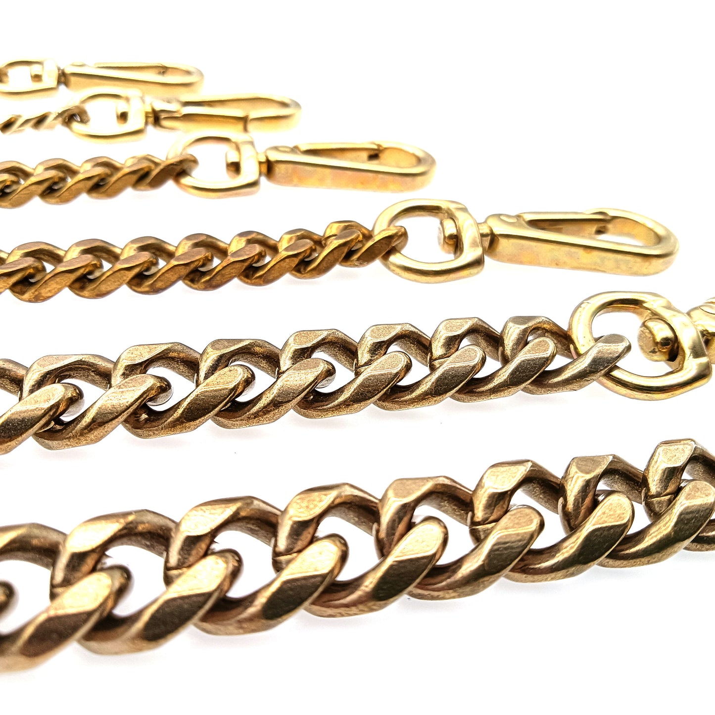 Solid Brass Flat Curb Key Chains Strap Handbag Purse replacement Accessories DIY